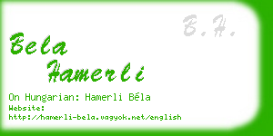 bela hamerli business card